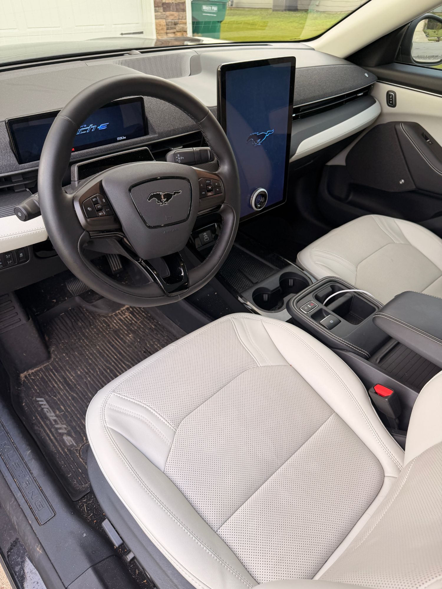 Ford Mustang Mach-E interior before detailing in Oakland, TN