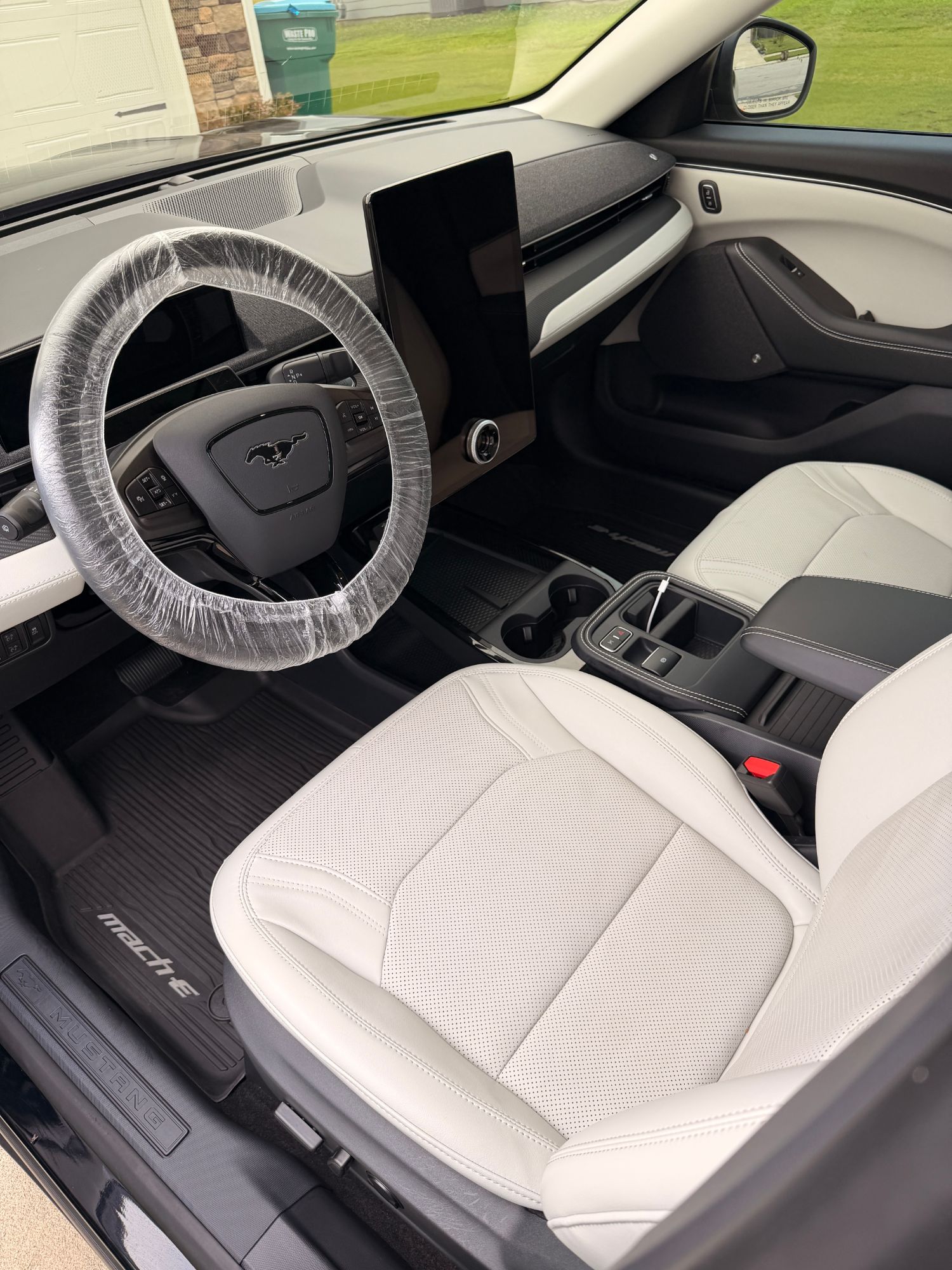 Ford Mustang Mach-E interior after detailing in Oakland, TN